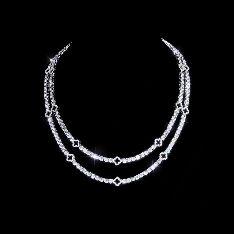 Four Leaf Clover Tennis Chain - 4mm - TONGSHOP / Length:16 / Length:18