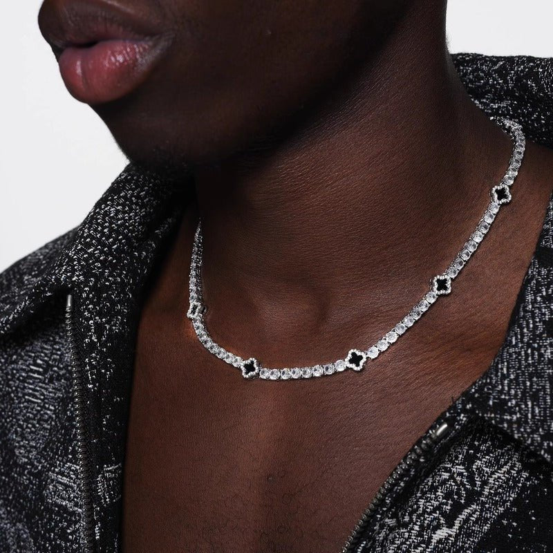 Four Leaf Clover Tennis Chain - 4mm - TONGSHOP / Length:16 / Length:18