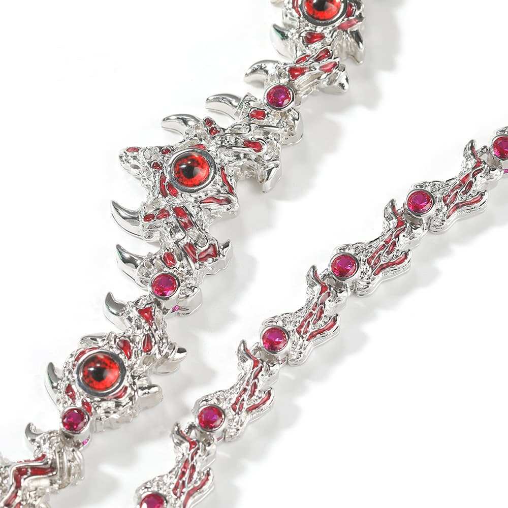 Spiked Parasitic Red Eyed Thorn Diamond Necklace