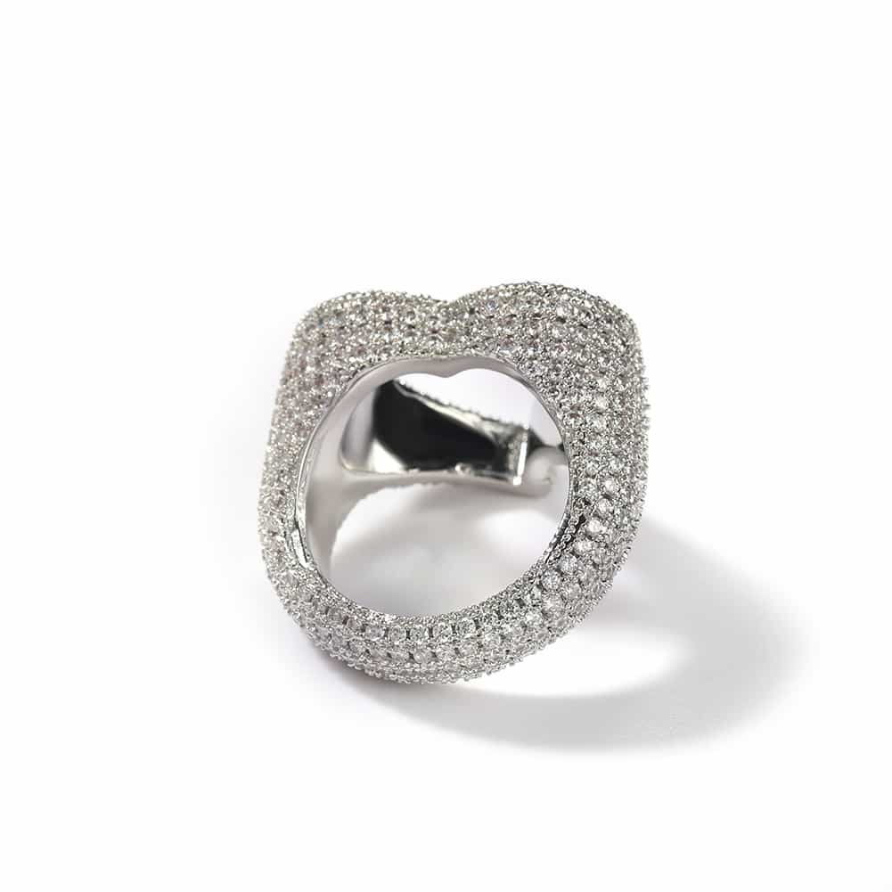Hollow Heart Diamond Ring in 18K Gold Plating