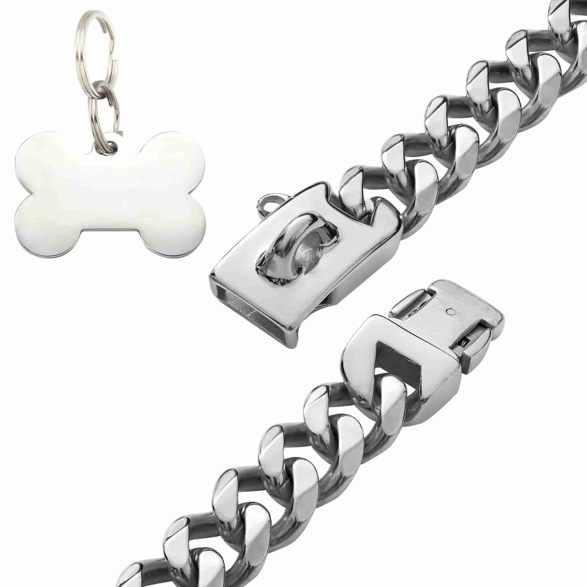 19mm Metal Collar Cuban Chain Dog Collar