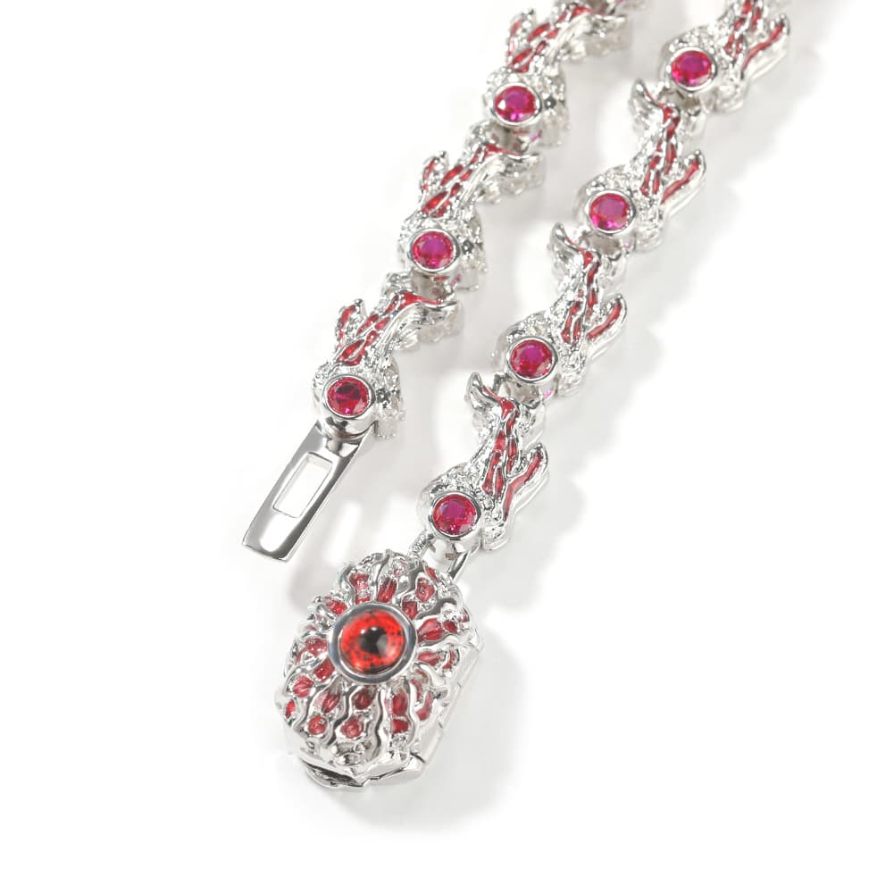 Spiked Parasitic Red Eyed Thorn Diamond Necklace