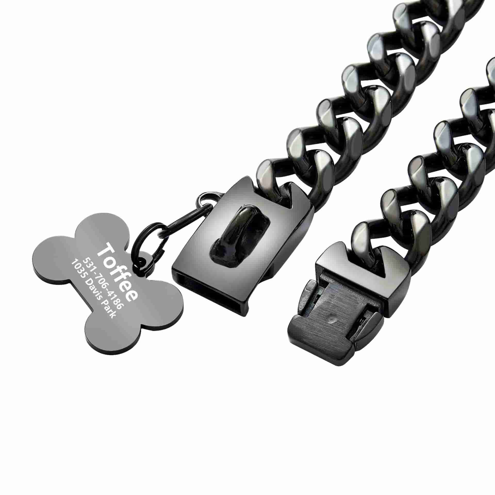 19mm Metal Collar Cuban Chain Dog Collar