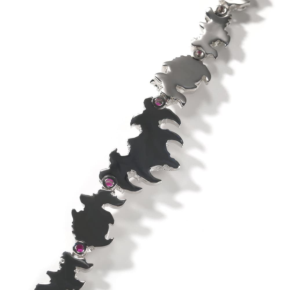 Spiked Parasitic Red Eyed Thorn Diamond Necklace