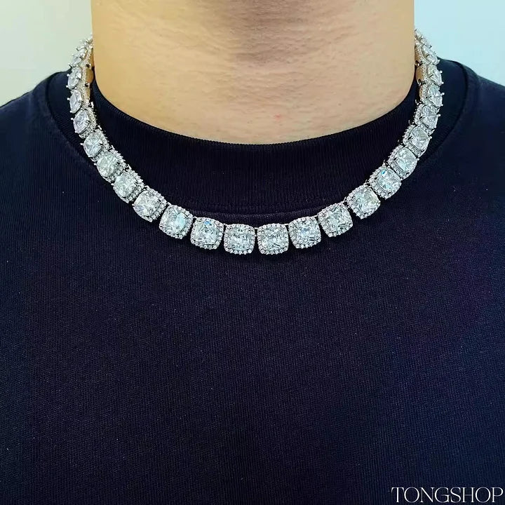 12mm Glacier Cluster Tennis Necklace - TONGSHOP