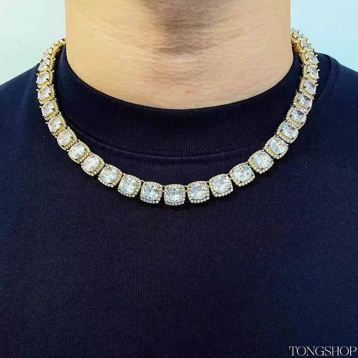 12mm Glacier Cluster Tennis Necklace - TONGSHOP