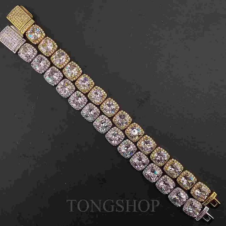 12MM GLACIER CLUSTERED TENNIS BRACELET - TONGSHOP