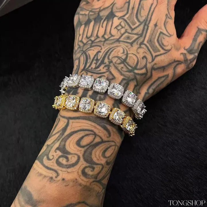 12MM GLACIER CLUSTERED TENNIS BRACELET - TONGSHOP