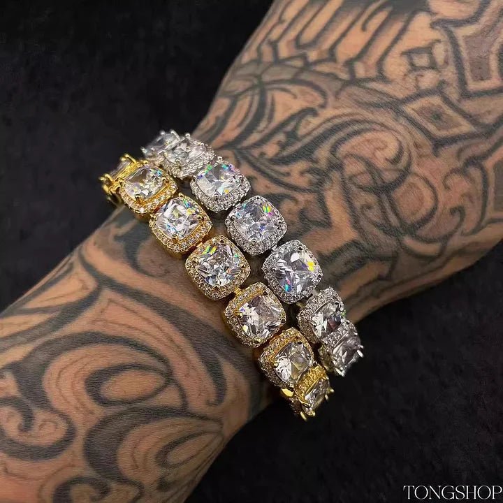 12MM GLACIER CLUSTERED TENNIS BRACELET - TONGSHOP