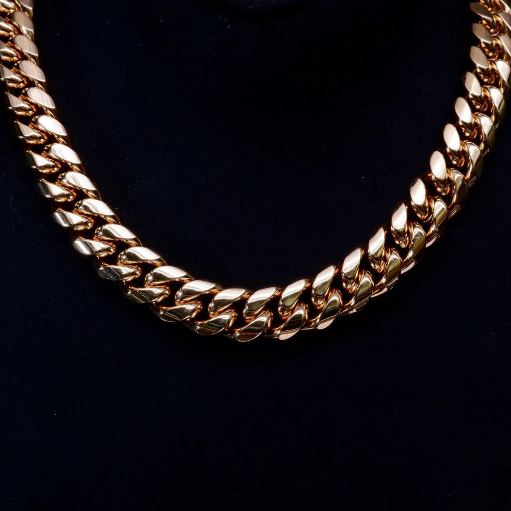 14MM 18K GOLD - PLATED CLASSIC MIAMI CUBAN LINK - TONGSHOP