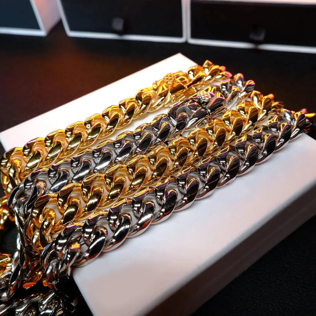 14MM 18K GOLD - PLATED CLASSIC MIAMI CUBAN LINK - TONGSHOP