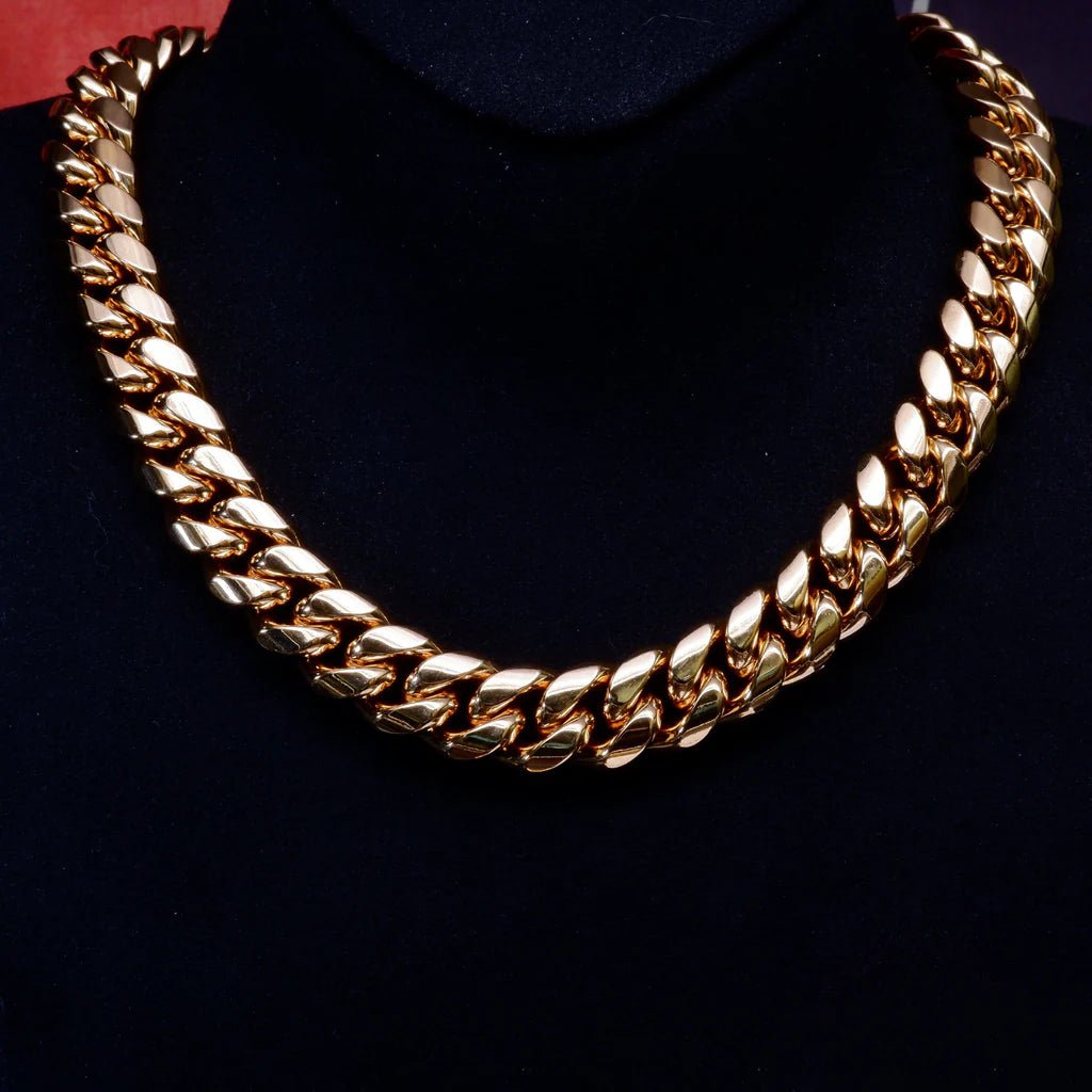 14MM 18K GOLD - PLATED CLASSIC MIAMI CUBAN LINK - TONGSHOP
