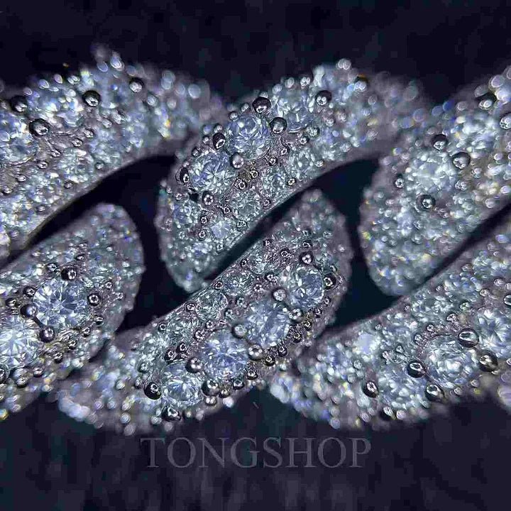 15MM Full Diamond Cuban Chain Bracelet - TONGSHOP
