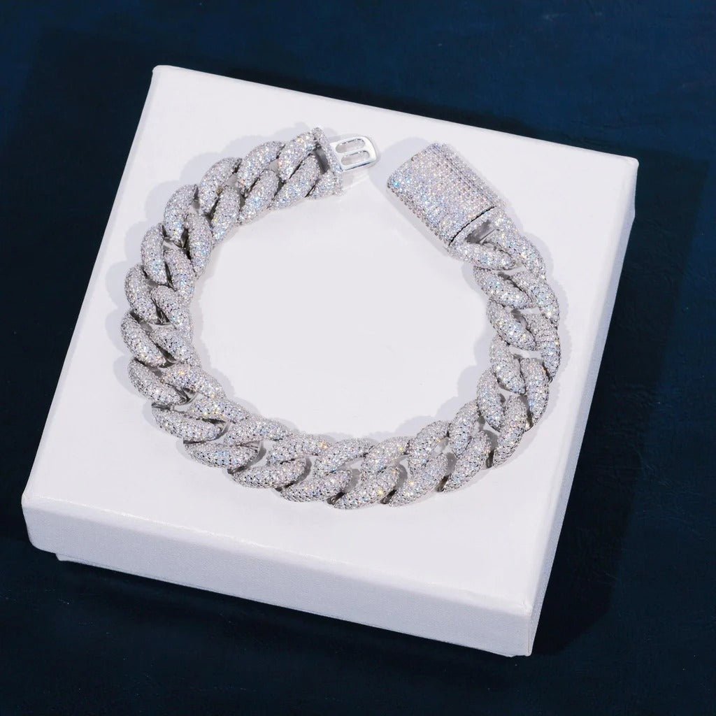 5 - Row Iced Cuban Bracelet - 15mm - TONGSHOP / best - selling - bracelet / BestValue