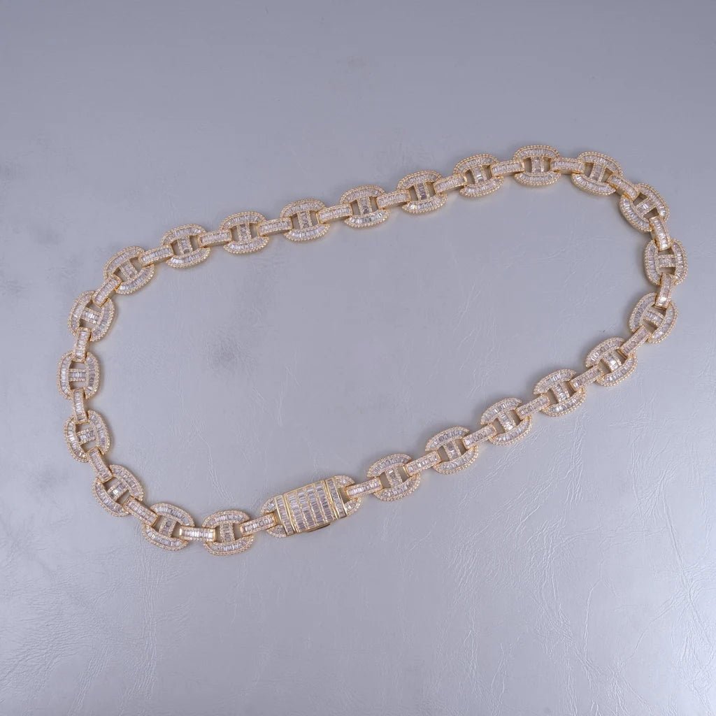 15mm Baguette Mariner Chain 18k Gold - TONGSHOP / 18k Gold Plated / 2020new