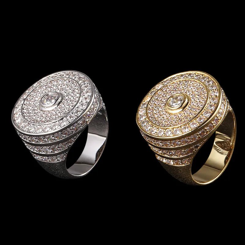 18K Gold Plated Men's Classic Tall Hip Hop Ring - TONGSHOP / /