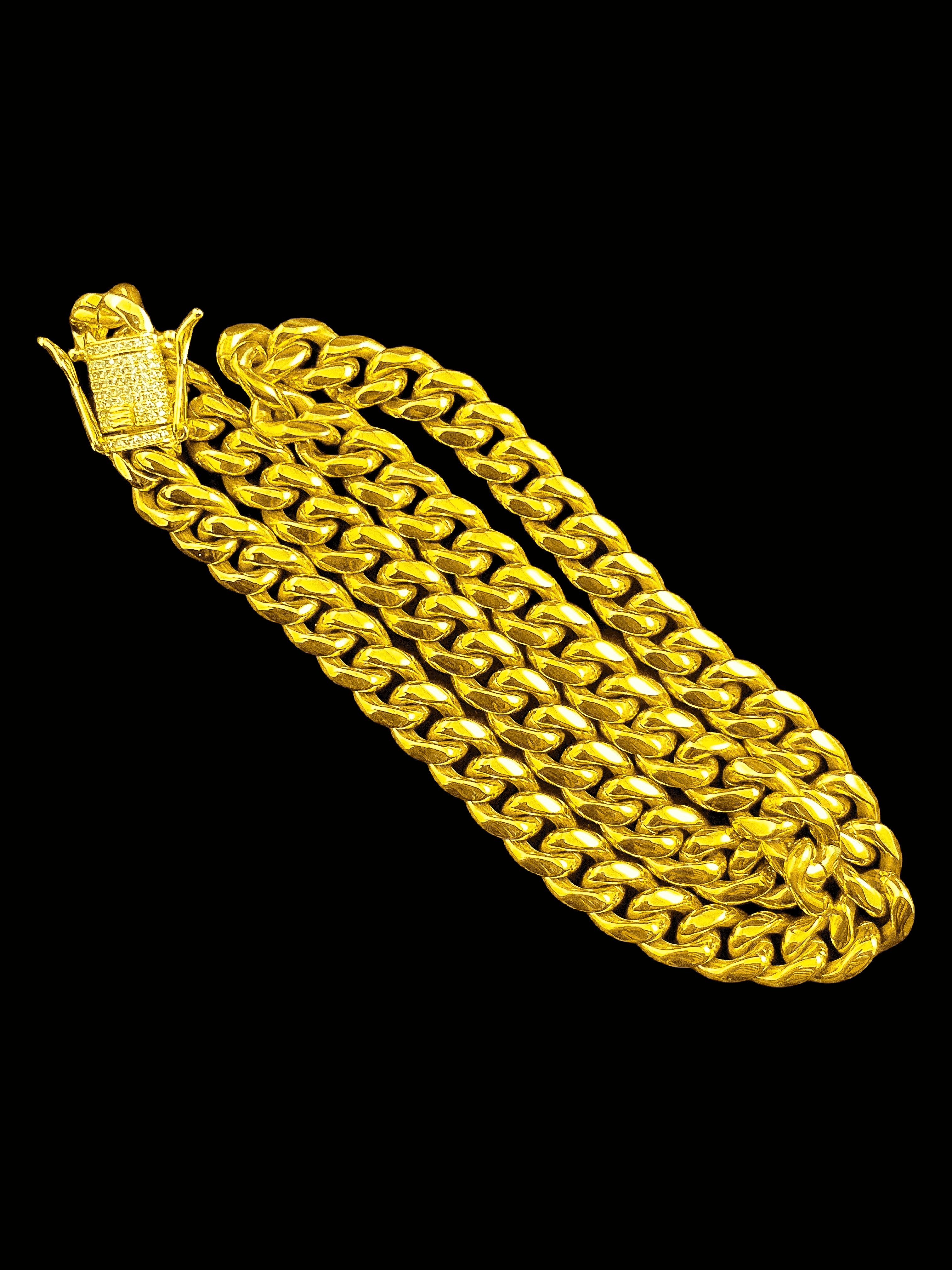 18K Gold Plated Cuban Zirconium Necklace - TONGSHOP