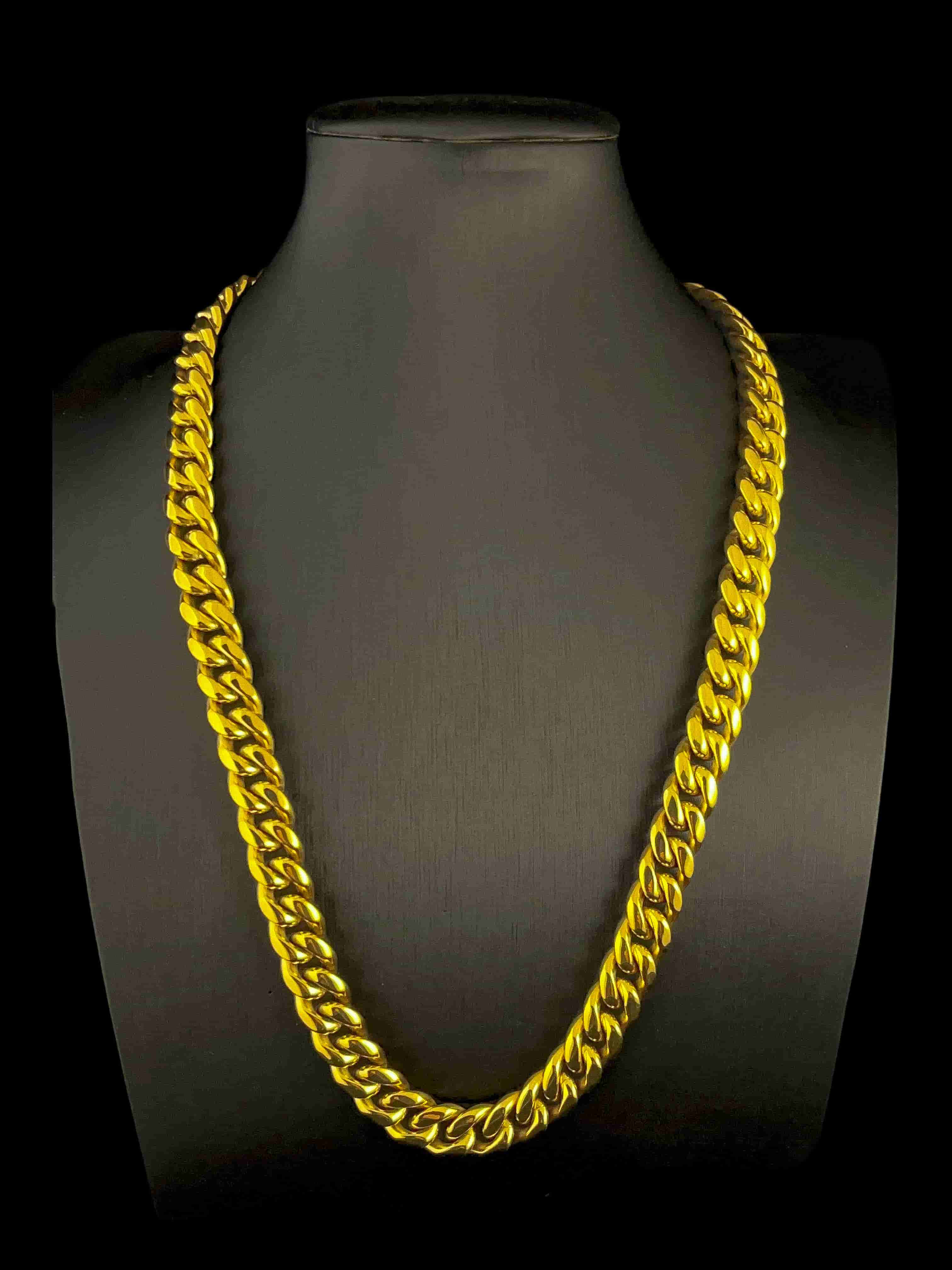 18K Gold Plated Cuban Zirconium Necklace - TONGSHOP