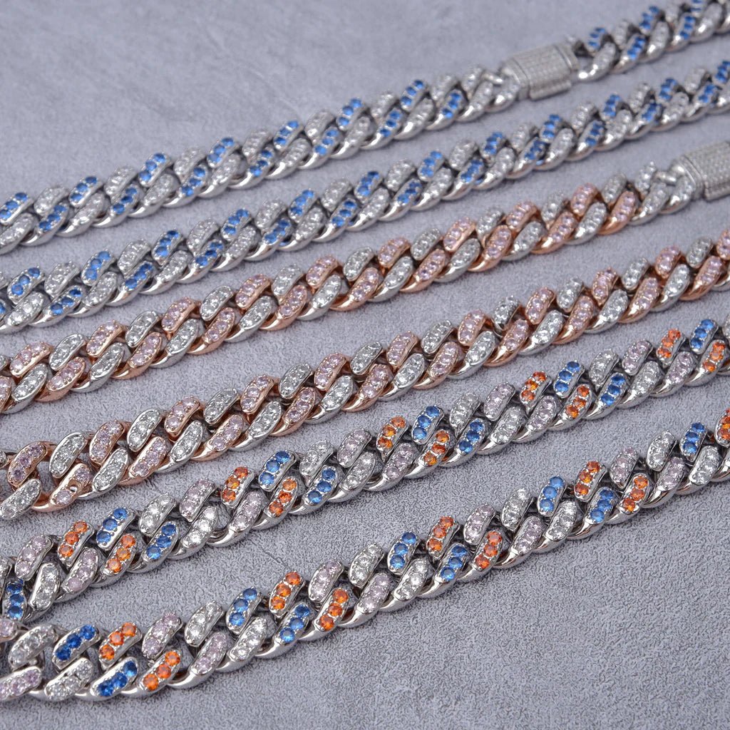 18K Rose Gold Iced Cuban Chain - 13mm - TONGSHOP