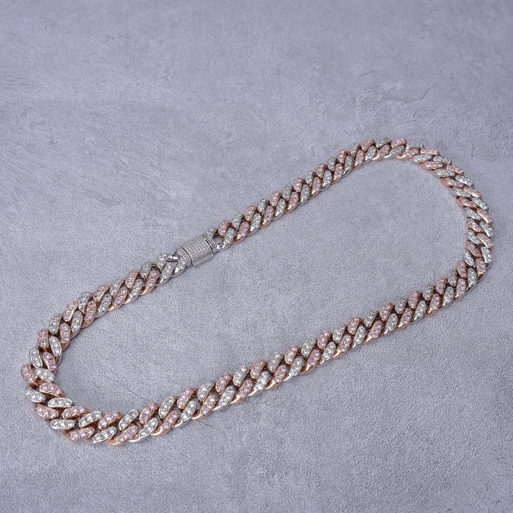 18K Rose Gold Iced Cuban Chain - 13mm - TONGSHOP