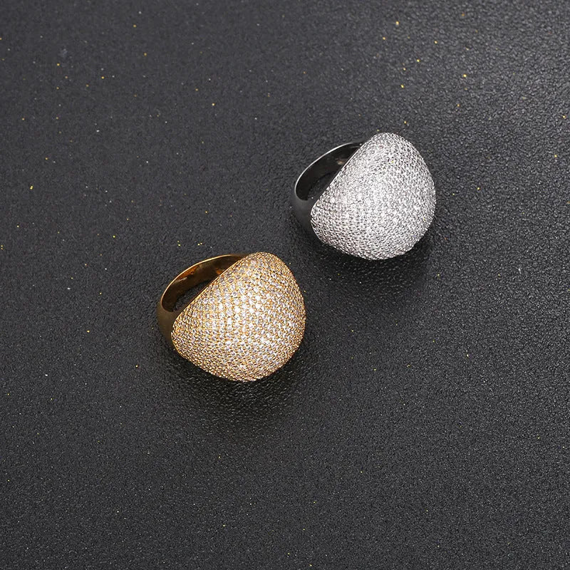 18K Gold Plated Men's Zircon Ring - TONGSHOP / /