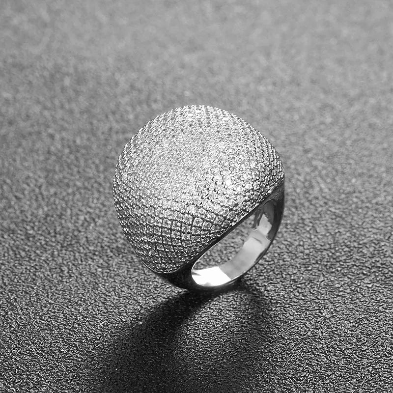 18K Gold Plated Men's Zircon Ring - TONGSHOP / /