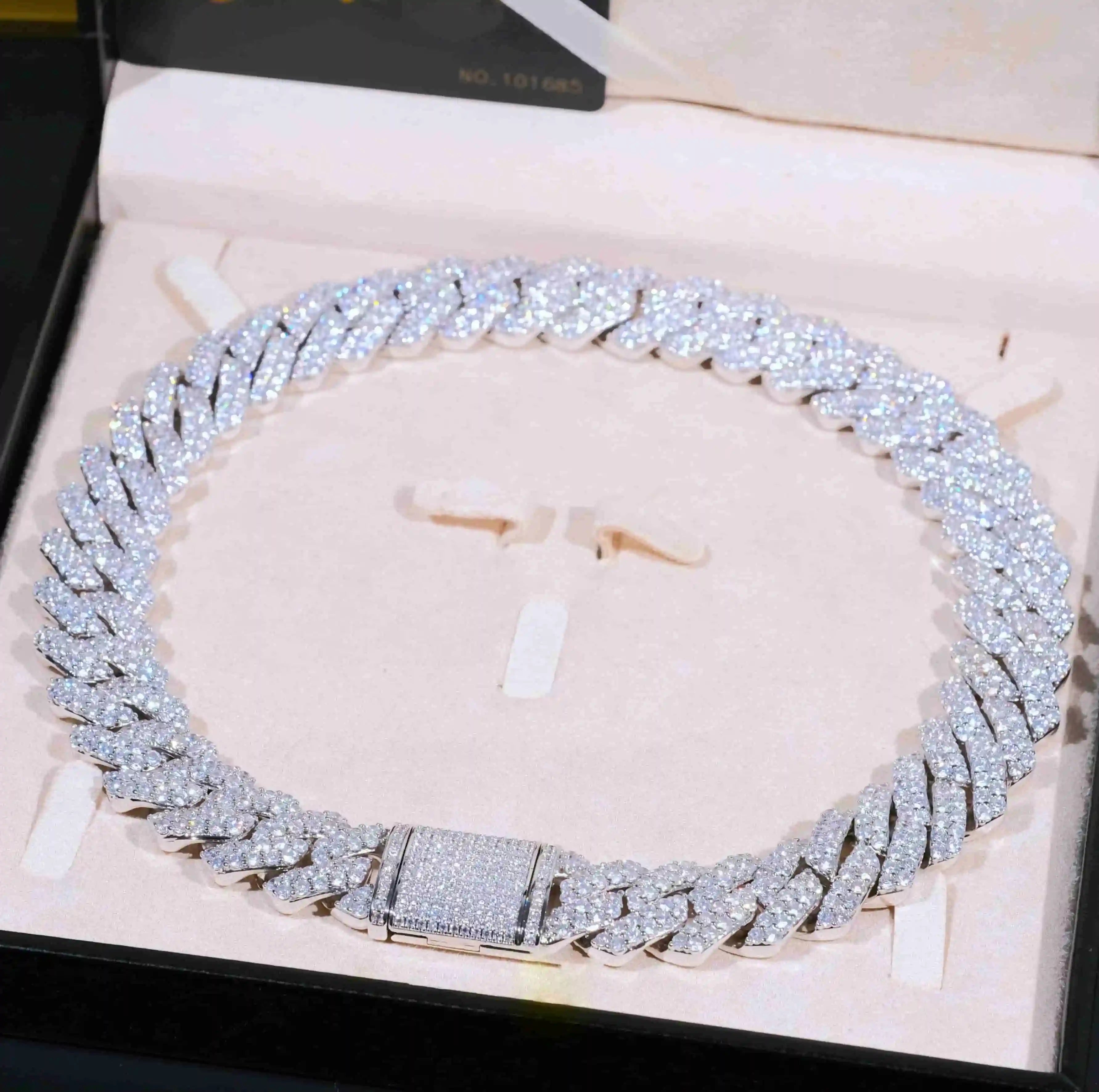 19mm 2 - Row Iced Prong Cuban Chain - TONGSHOP