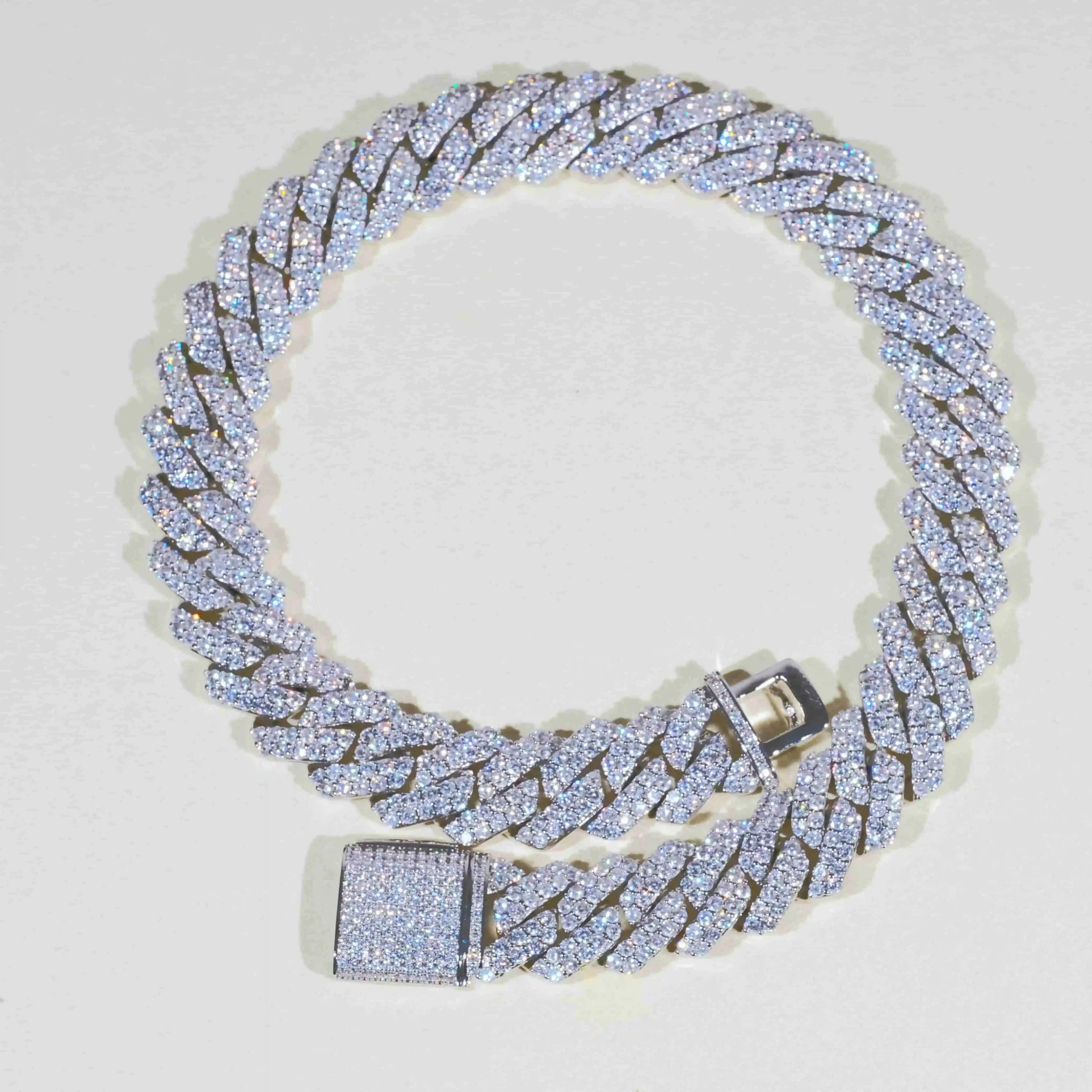 19mm 2 - Row Iced Prong Cuban Chain - TONGSHOP