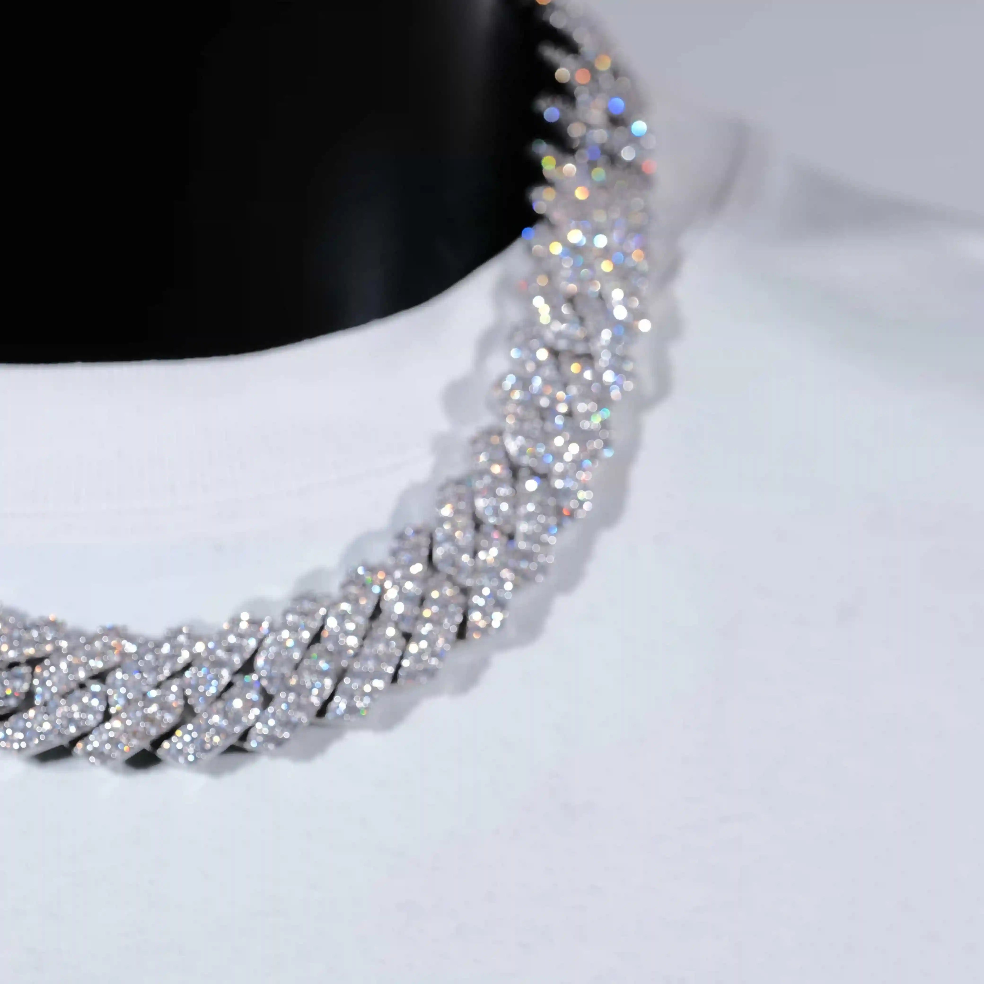 19mm 2 - Row Iced Prong Cuban Chain - TONGSHOP