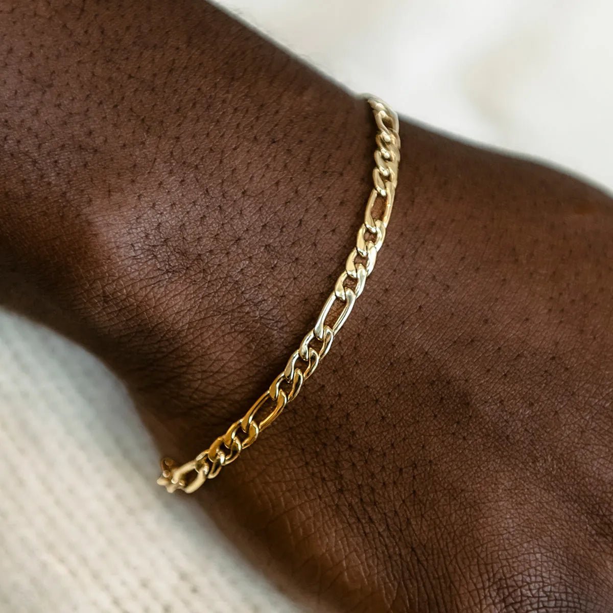 Figaro Bracelet in Yellow Gold - 4mm - TONGSHOP / bogo - data - info - test / bogo - eligible - product