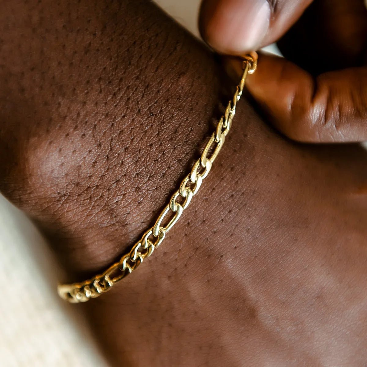 Figaro Bracelet in Yellow Gold - 4mm - TONGSHOP / bogo - data - info - test / bogo - eligible - product