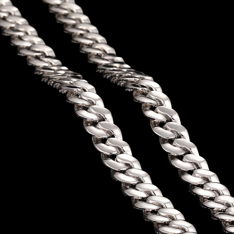 Ice Cuban Link Chain/Bracelet - 8mm - TONGSHOP / Color:White Gold / Color:Yellow Gold