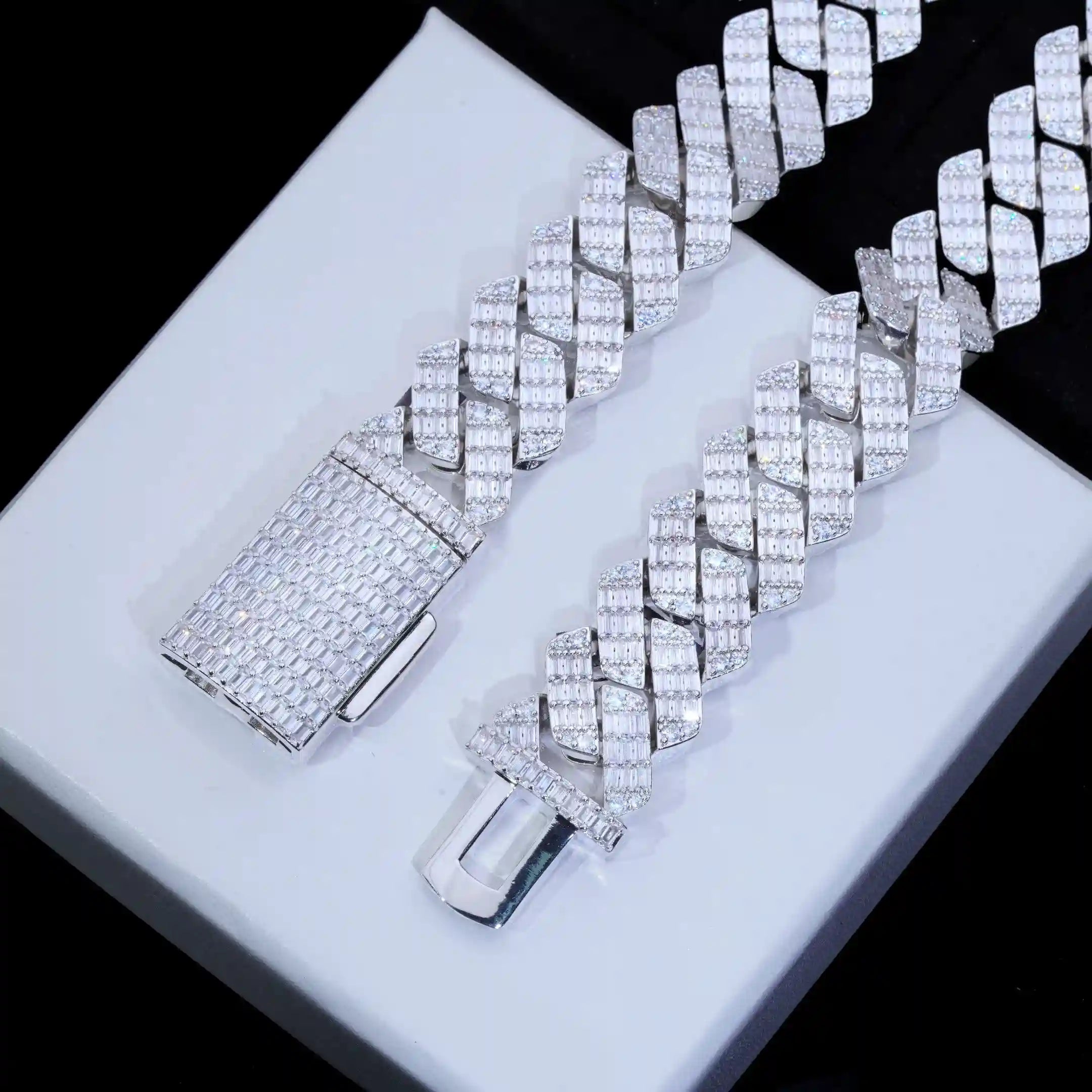 20mm Full Baguette Prong Cuban Chain - TONGSHOP