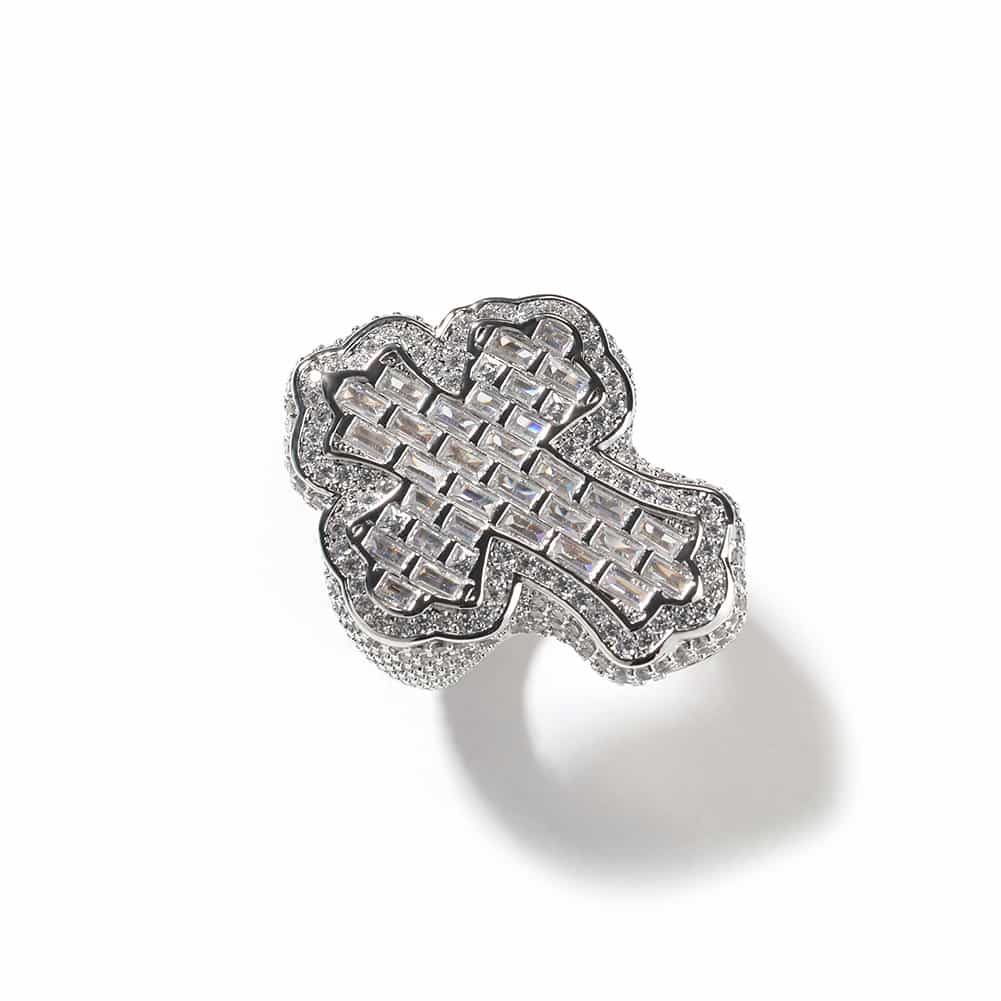 18K Oro Micropave Plena Diamanta Kruco Hip Hop Ringo