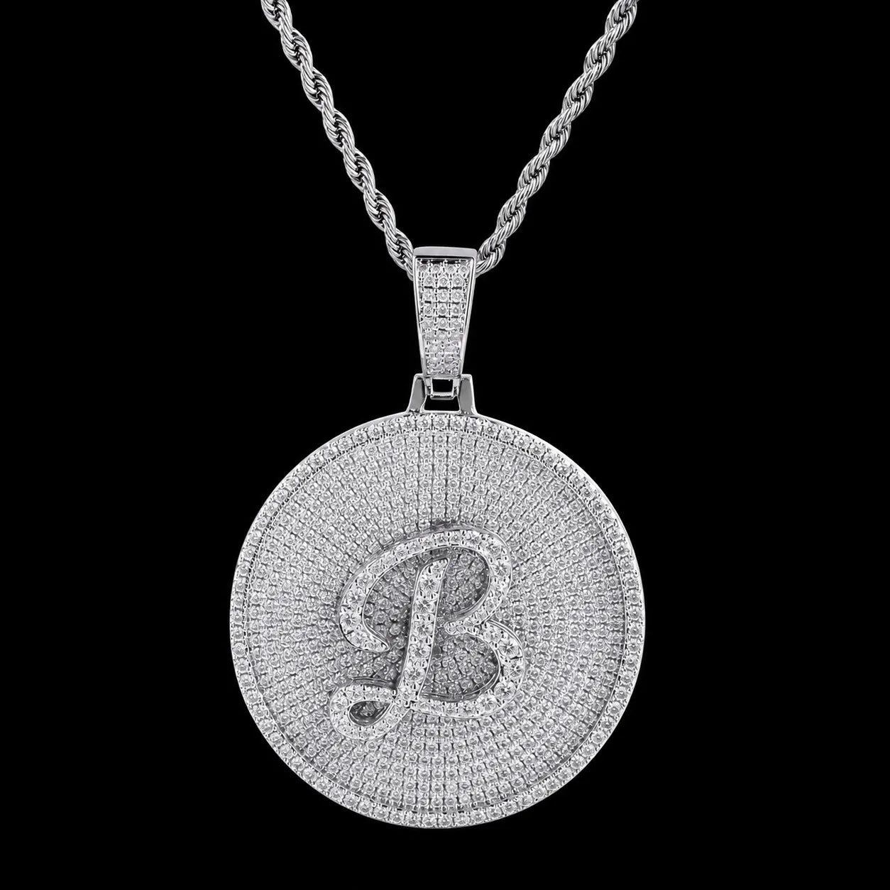26 - Letter Iced - Out Pendant - 50mm - TONGSHOP / Length:16 / Length:18