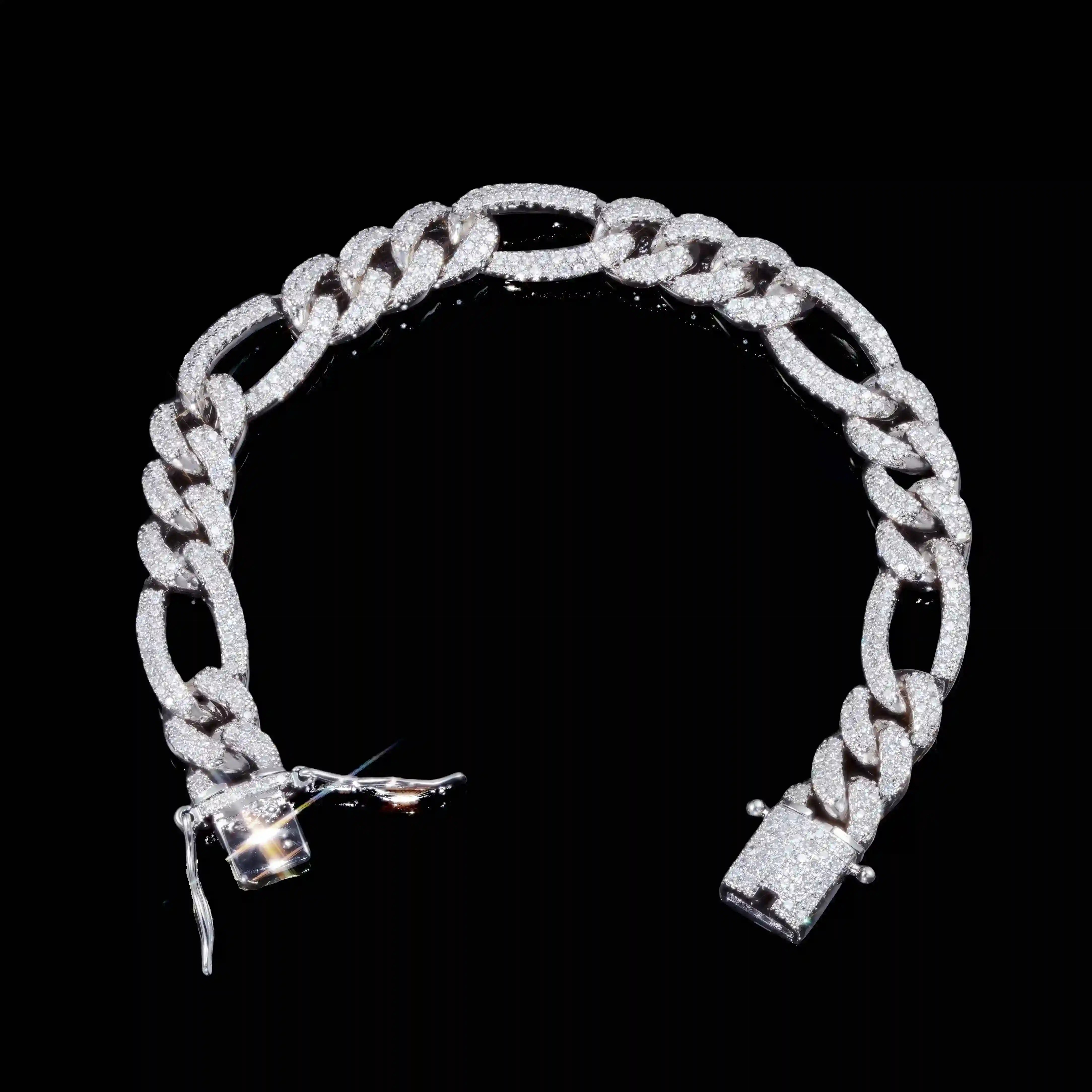 Iced 10mm Gold-Plated Miami Zircon #Iron Lock# Hip Hop Bracelet - TONGSHOP