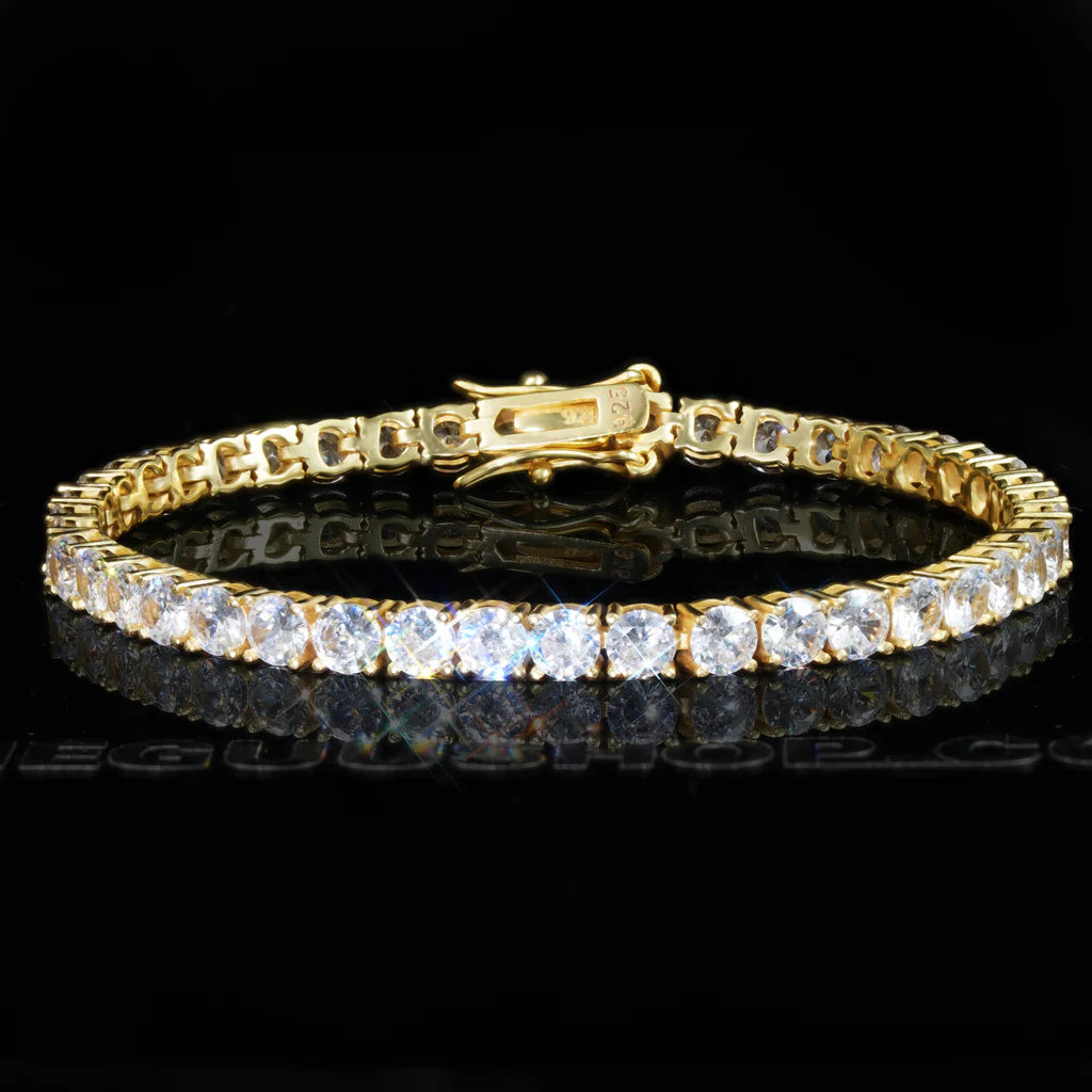 Official Limited 18K Gold-Plated 925 Sterling Silver AAA CZ Bracelet