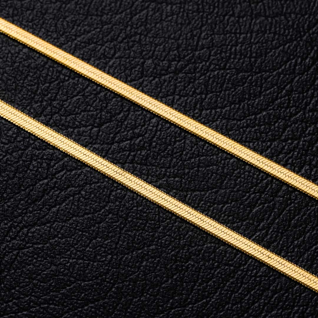 2mm Herringbone Chain in Gold - TONGSHOP
