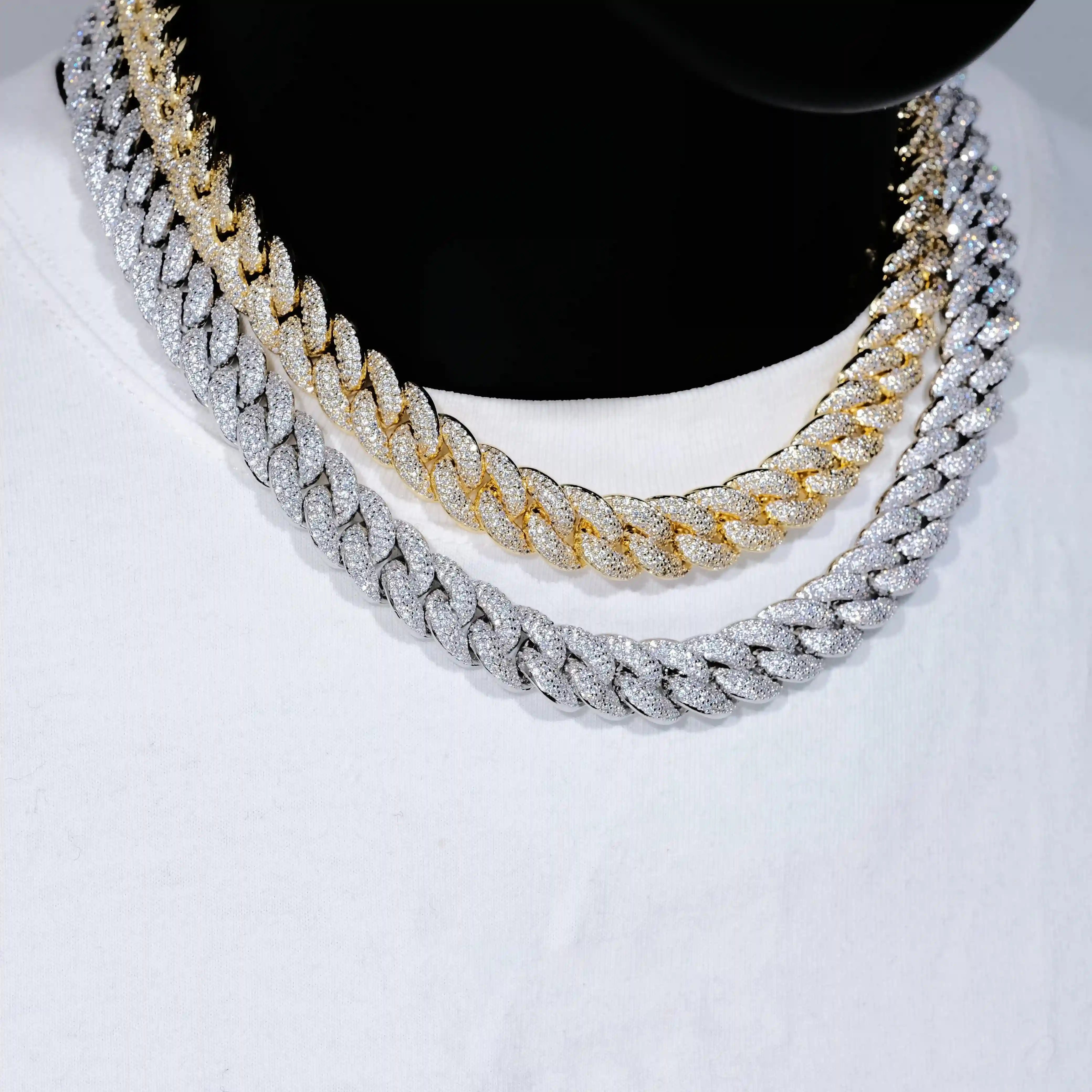 3 - Row Bubble Iced Cuban Chain - 14mm - TONGSHOP