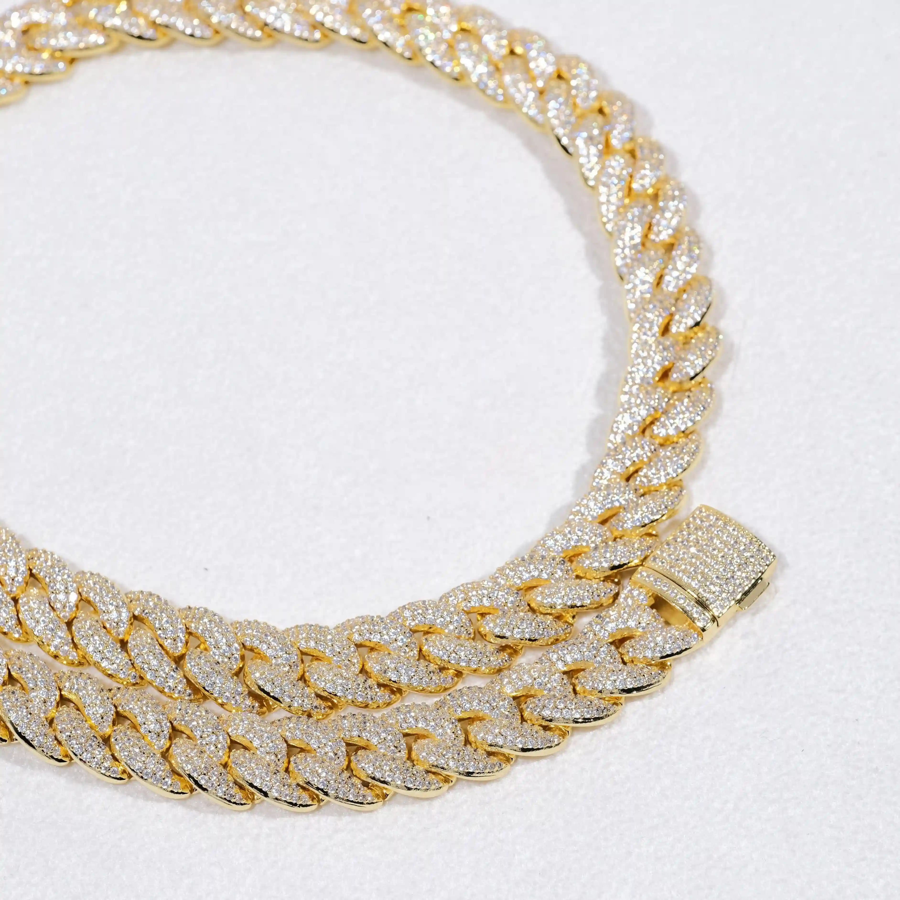 3 - Row Bubble Iced Cuban Chain - 14mm - TONGSHOP