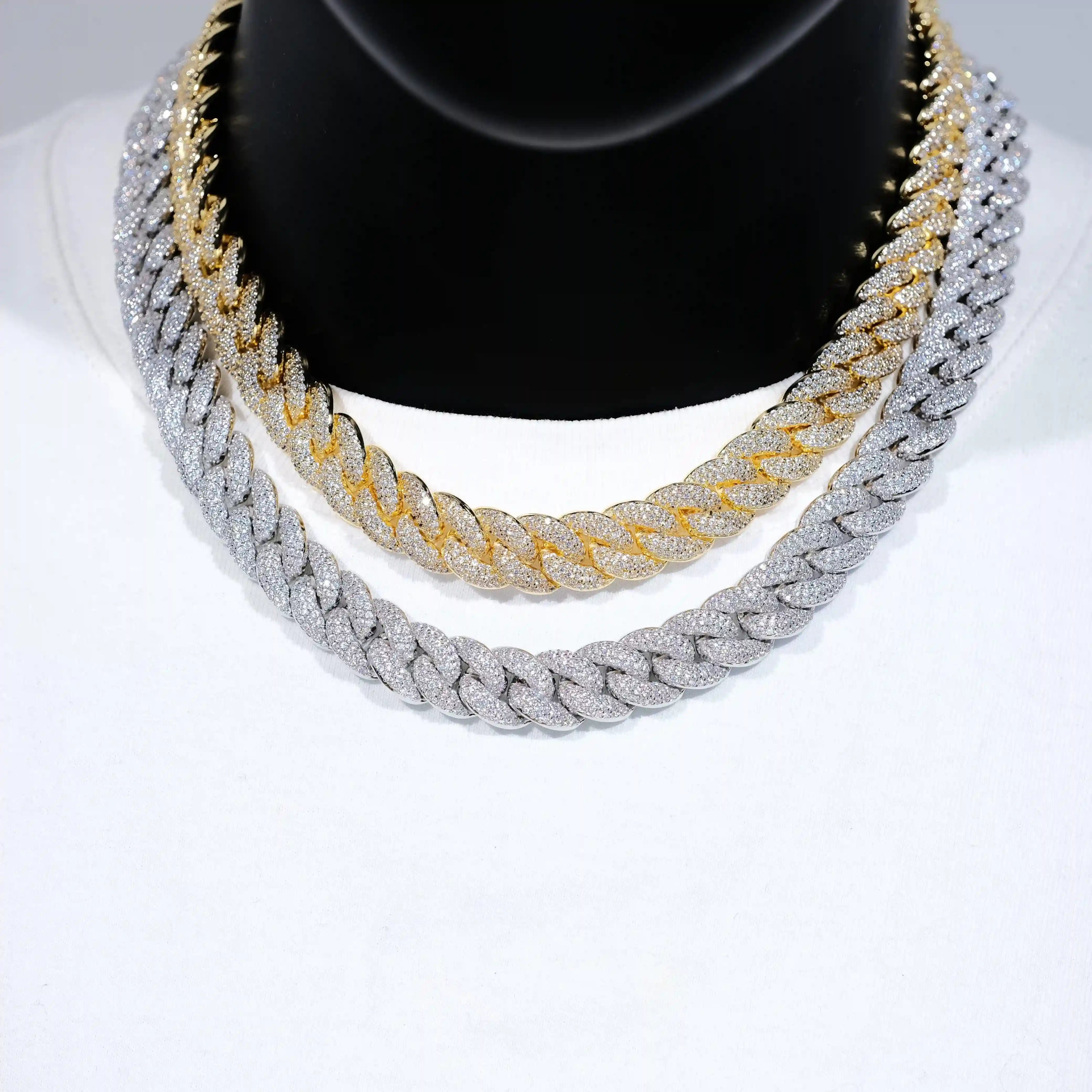 3 - Row Bubble Iced Cuban Chain - 14mm - TONGSHOP