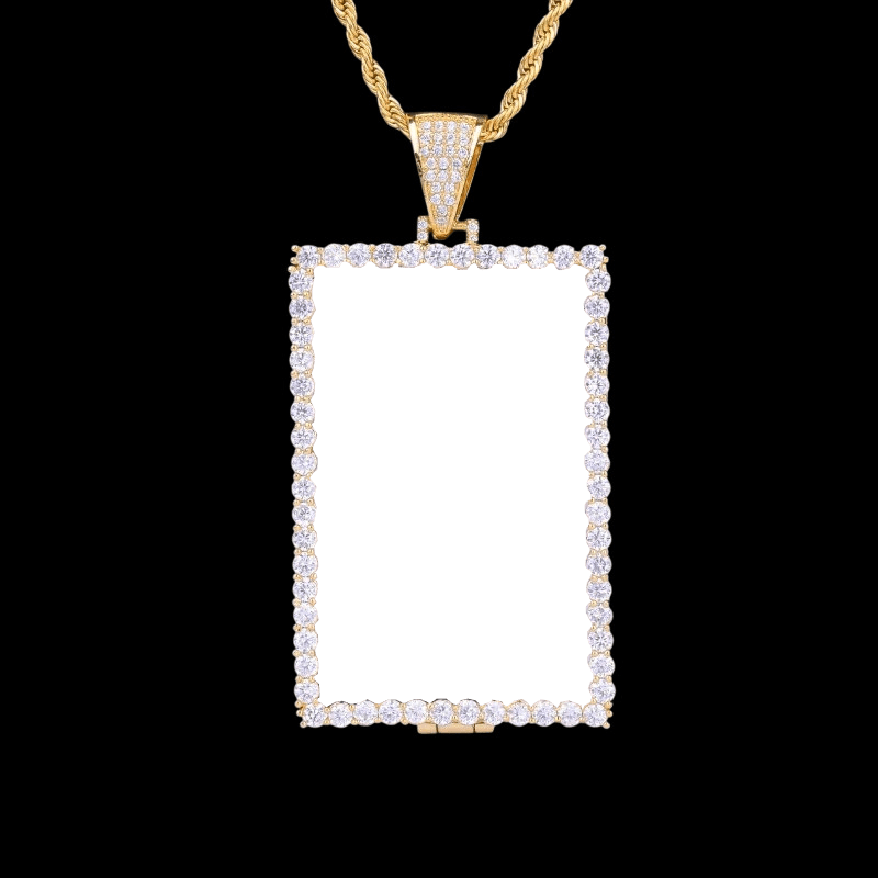3D Custom Photo Large Square Pendant - 40mm - TONGSHOP / Length:16 / Length:18