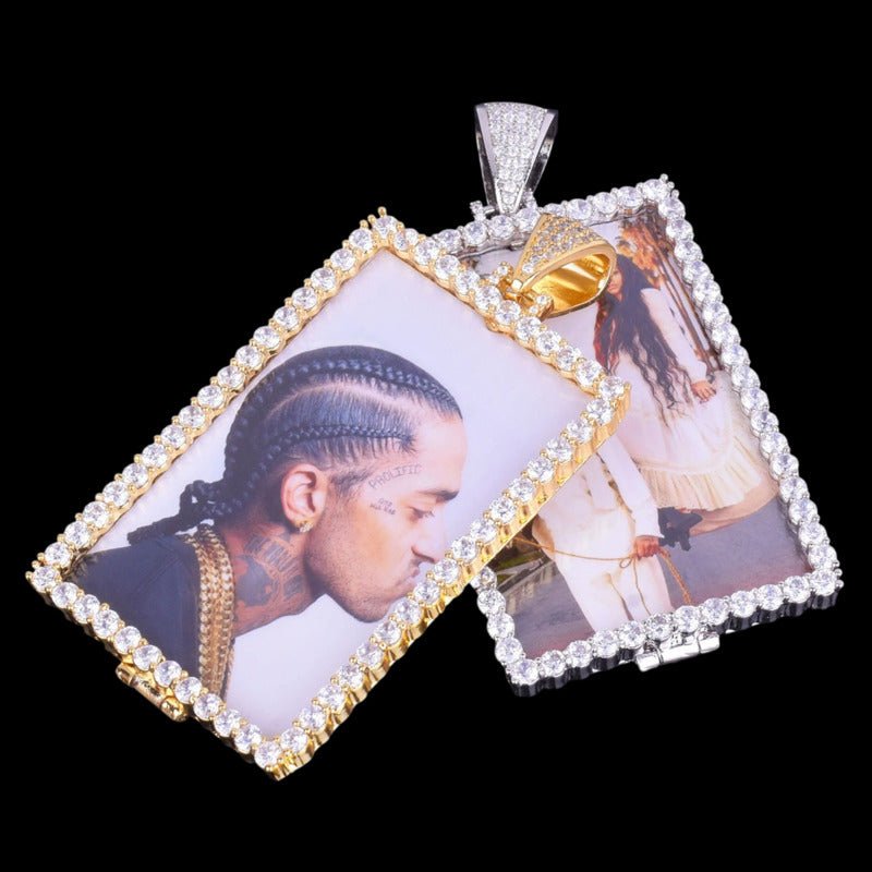 3D Custom Photo Large Square Pendant - 40mm - TONGSHOP / Length:16 / Length:18