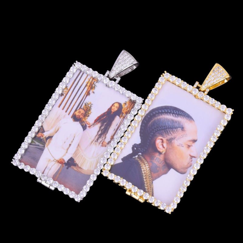 3D Custom Photo Large Square Pendant - 40mm - TONGSHOP / Length:16 / Length:18