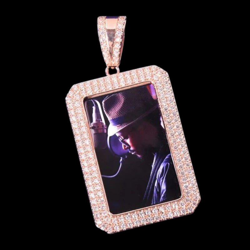 3D Custom Photo Square Pendant - 35mm - TONGSHOP / Length:16 / Length:18