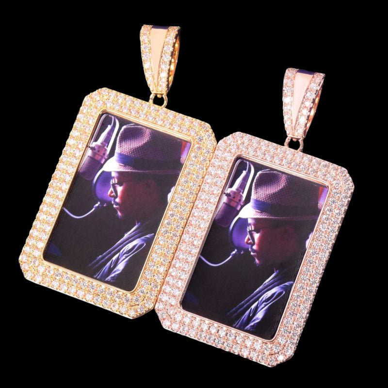 3D Custom Photo Square Pendant - 35mm - TONGSHOP / Length:16 / Length:18