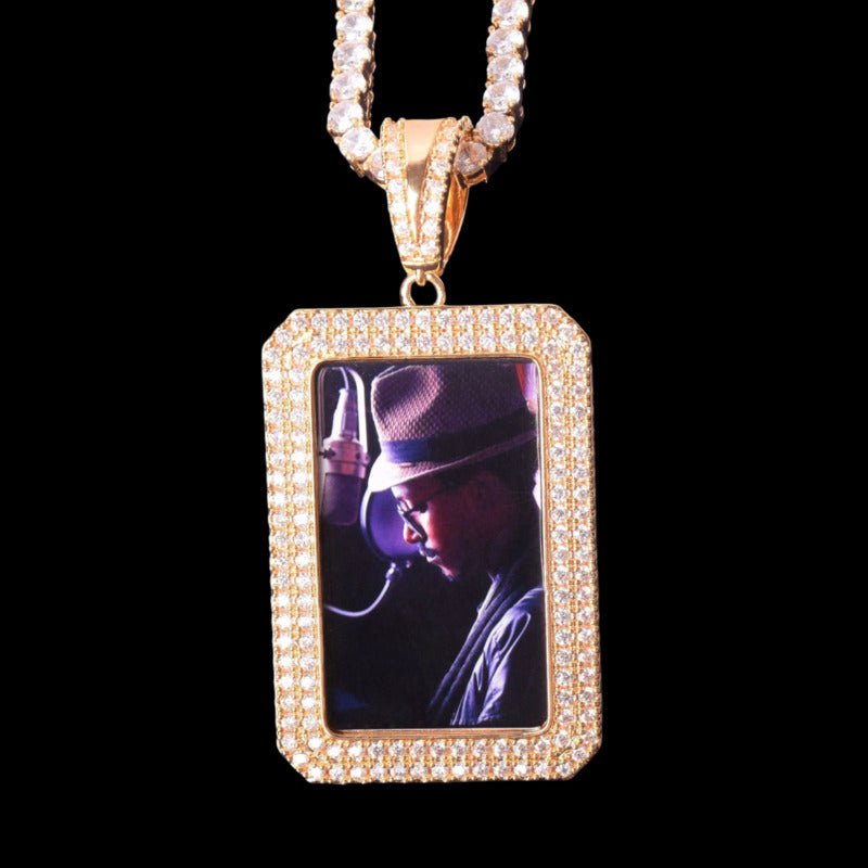 3D Custom Photo Square Pendant - 35mm - TONGSHOP / Length:16 / Length:18