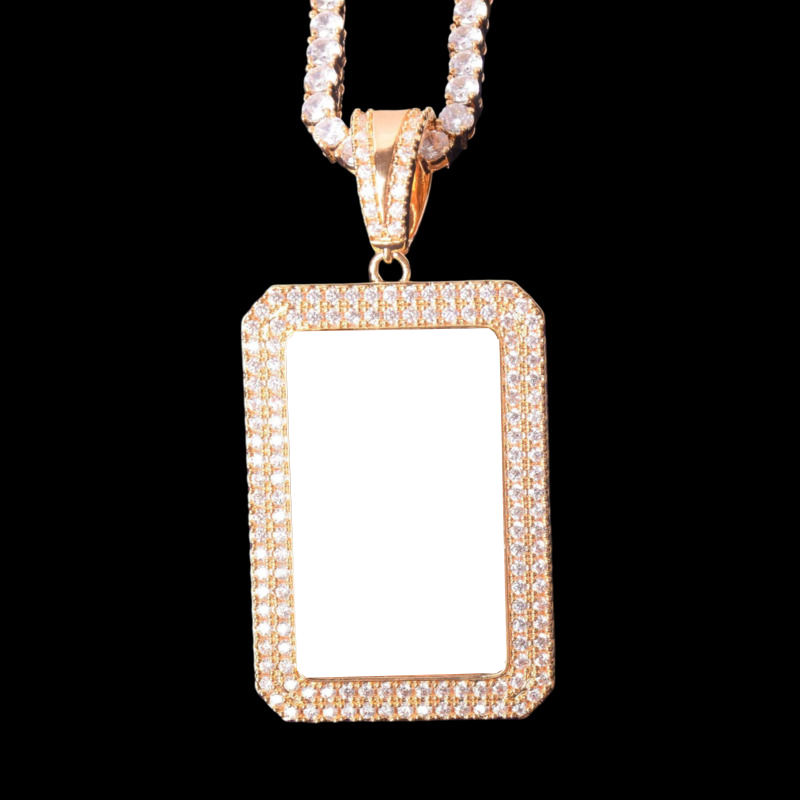 3D Custom Photo Square Pendant - 35mm