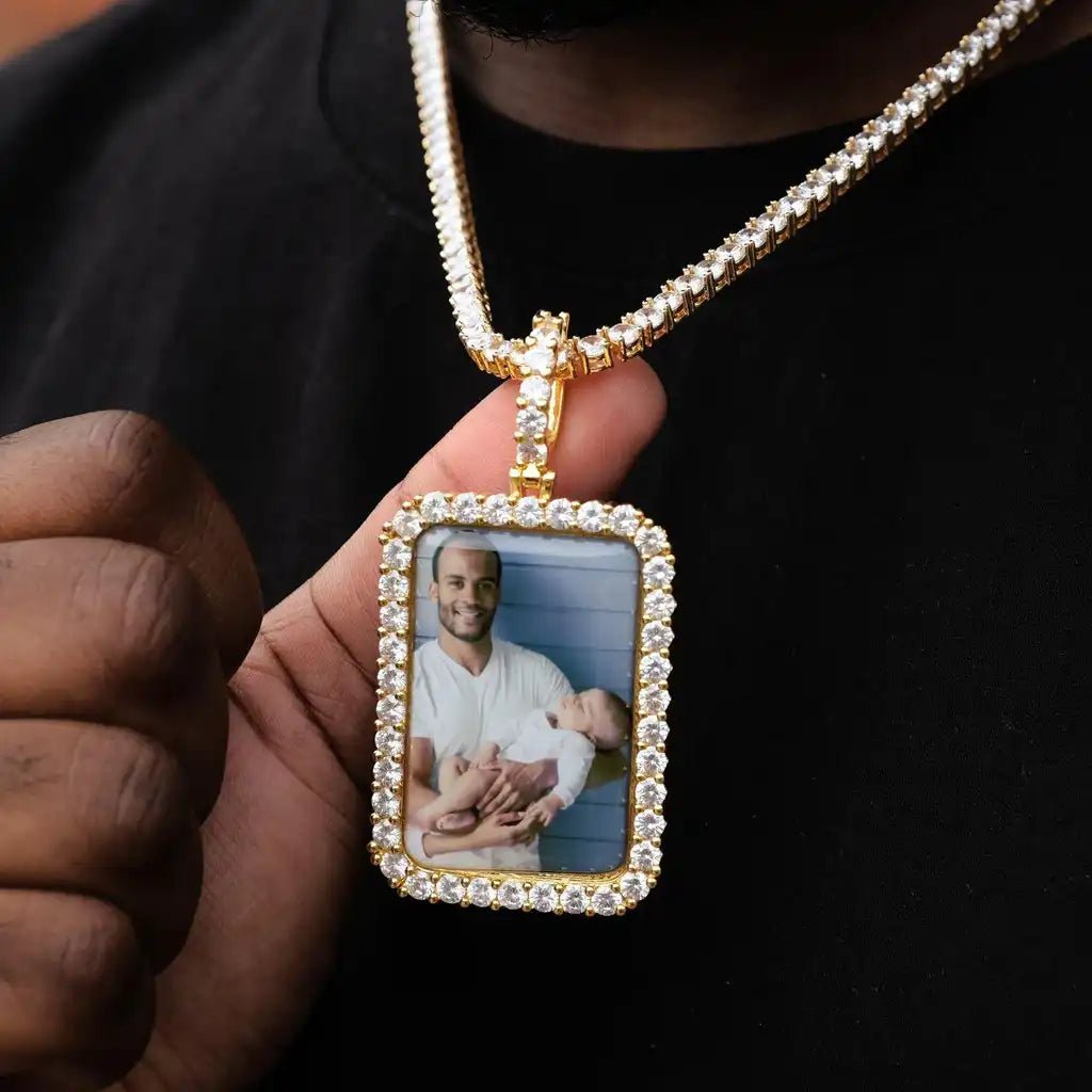 3D Custom Picture Rectangular Ice Pendant With Engraving - TONGSHOP / /