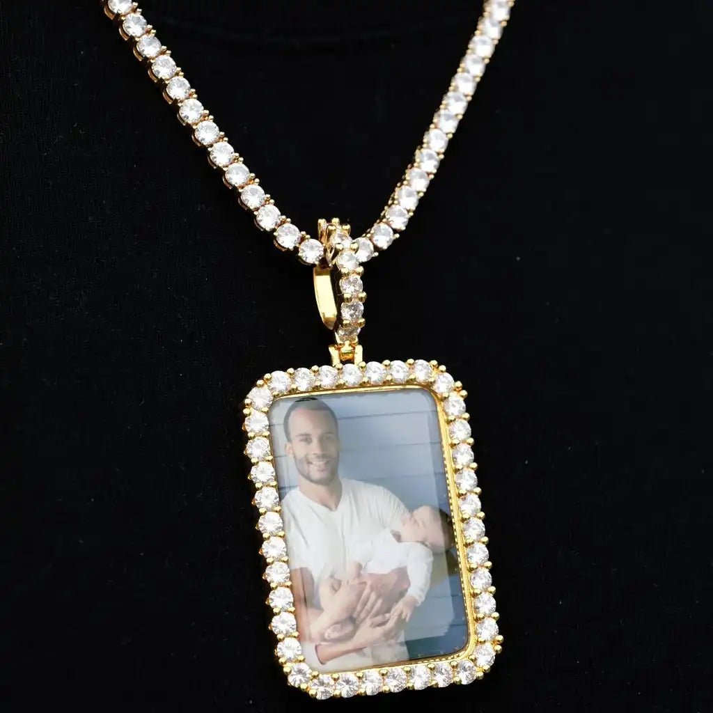 3D Custom Picture Rectangular Ice Pendant With Engraving - TONGSHOP / /